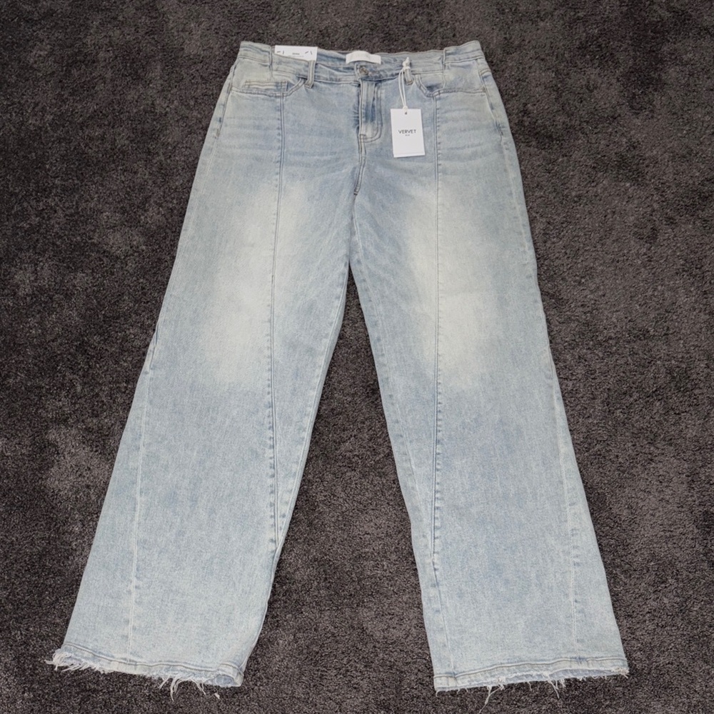 Casual Light Blue Wide Leg Jeans